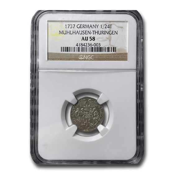 1737 Germany Silver 1/24 Thaler AU-58 NGC 1737 Germany Silver 1/24 Thaler AU-58 NGC