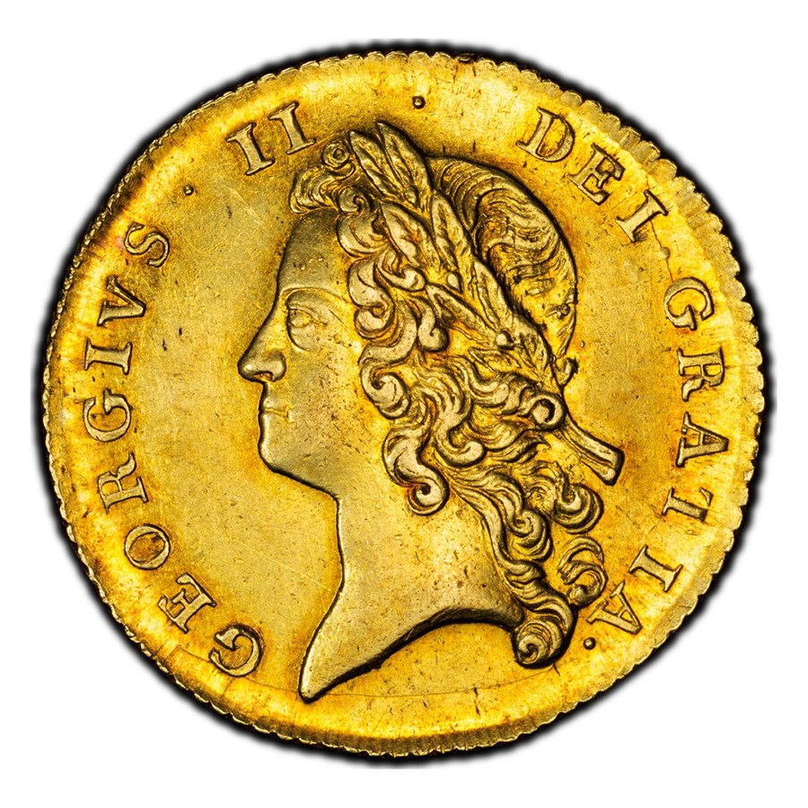 1738 Great Britain Gold 2 Guineas George II AU-58 PCGS