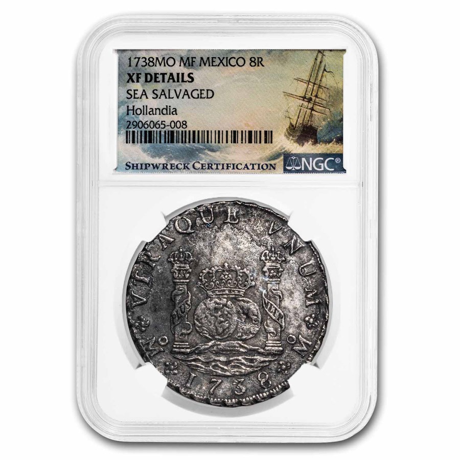 1738-Mo Mexico Silver 8 Reales XF-Dtls NGC (Hollandia Shipwreck) 1738-Mo Mexico Silver 8 Reales XF-Dtls NGC (Hollandia Shipwreck)