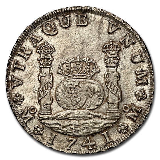1741-Mo MF Mexico Silver 8 Reales Pillar Dollar MS-63 NGC 1741-Mo MF Mexico Silver 8 Reales Pillar Dollar MS-63 NGC