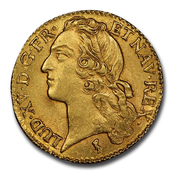 1744-W France Gold Louis d'Or Louis XV MS-63 PCGS