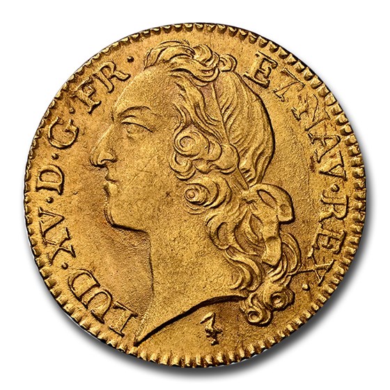 1744-W France Gold Louis d'Or Louis XV MS-64 NGC 1744-W France Gold Louis d'Or Louis XV MS-64 NGC