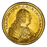 1745 Germany Gold 2 Ducat Francis I AU-58 PCGS (Regensburg)