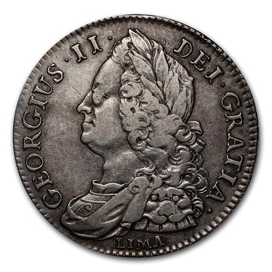 1745-LIMA Great Britain Silver Halfcrown George II XF 1745-LIMA Great Britain Silver Halfcrown George II XF