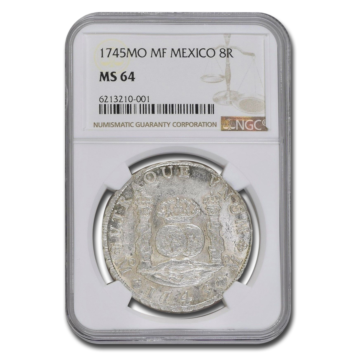 Buy 1745-Mo MEX ESP Colony Ag 8 Reales Phil V MS-64 | APMEX