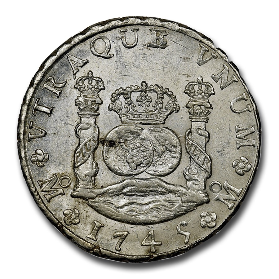 1745 MO MF Mexico Silver 8 Reales Pillar Dollar MS-63 NGC