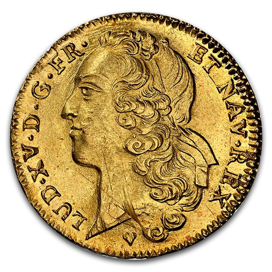1747-BB France Gold 2 Louis d'Or Louis XV MS-63 NGC
