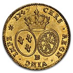1747-BB France Gold 2 Louis d'Or Louis XV MS-63 NGC
