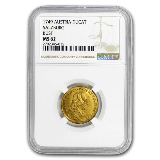 1749 Austria Gold Ducat MS-62 NGC 1749 Austria Gold Ducat MS-62 NGC