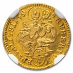 1749 Austria Gold Salzburg 1/4 Ducat MS-62 NGC
