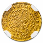 1749 Austria Gold Salzburg 1/4 Ducat MS-62 NGC