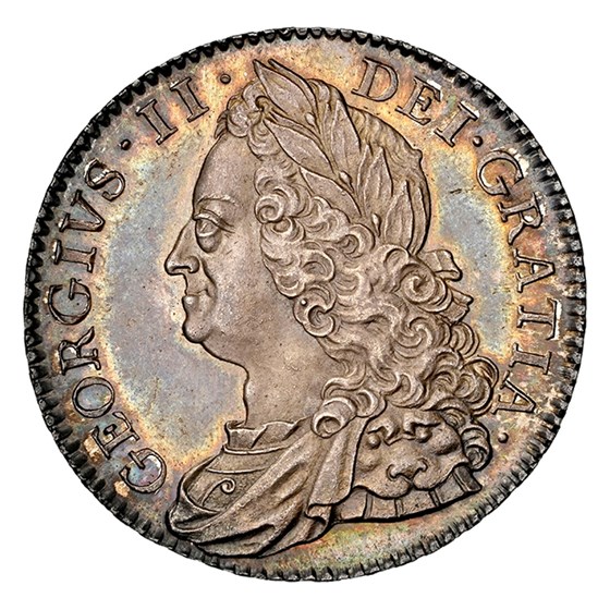 1750 Great Britain Silver 1/2 Crown George II MS-65 NGC