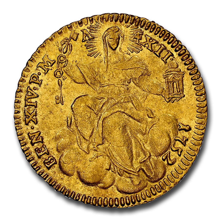 Buy 1752 Italy Papal States Gold Zecchino Benedict XIV MS64 NGC APMEX