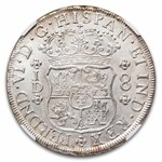 1755-LM JD Peru Silver 8 Reales "Pillar Dollar" Unc NGC