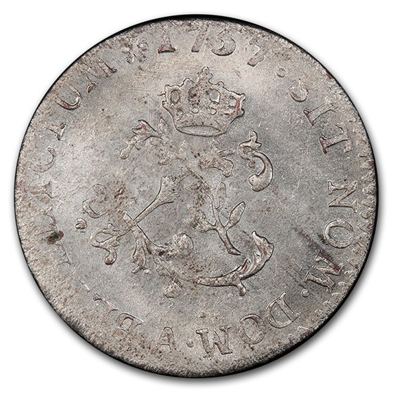 1757-A France Billon Sou Marque MS-63 PCGS (2 Sols) 1757-A France Billon Sou Marque MS-63 PCGS (2 Sols)