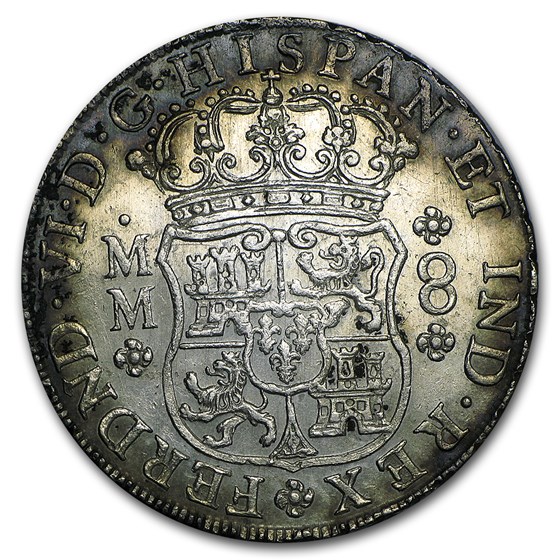 Buy 1757Mo M.M. Mexico Silver 8 Reales Pillar Dollar XF APMEX