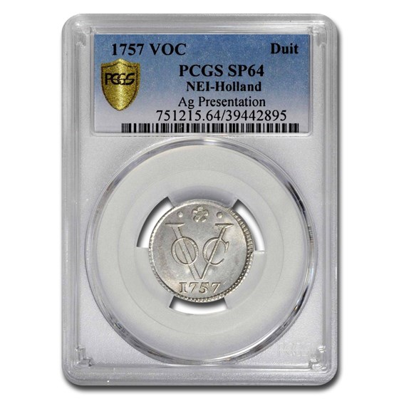 1757 Netherlands Holland Silver Duit MS-64 PCGS 1757 Netherlands Holland Silver Duit MS-64 PCGS