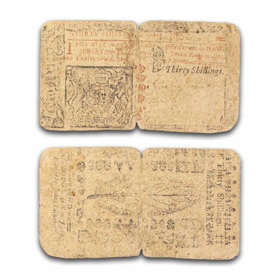 1757 Thirty Shillings New Jersey 11/20/1757 VF (Fr#NJ-111) Detail 1757 Thirty Shillings New Jersey 11/20/1757 VF (Fr#NJ-111) Detail