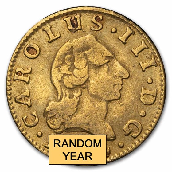 1759-1771 Spain Gold 1/2 Escudo Charles III Avg Circ (Random)