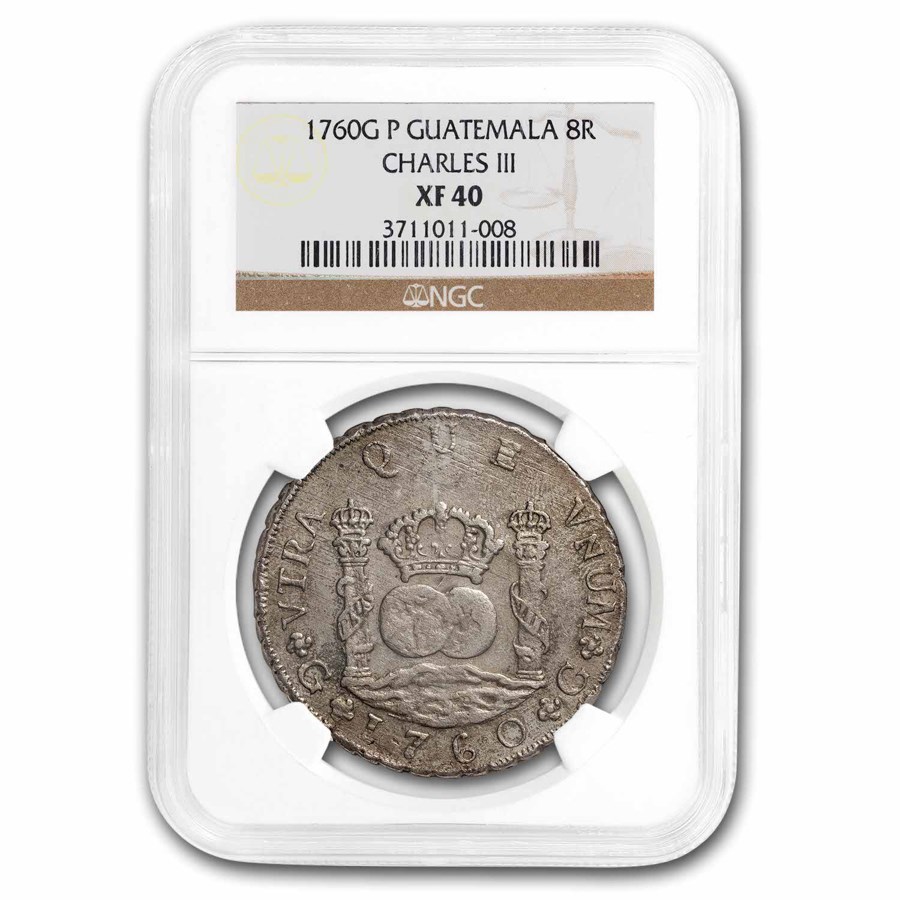 Buy 1760-G P Guatemala Silver 8 Reales XF-40 NGC | APMEX