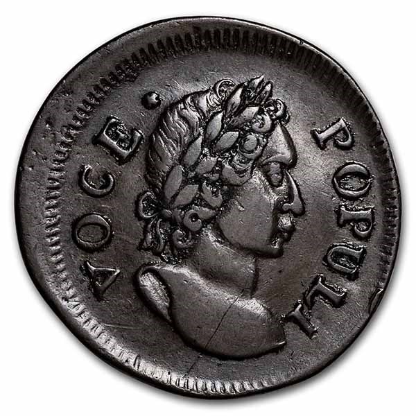 Buy 1760 Hibernia Halfpenny Voce Populi XF ("No P" Variety) APMEX