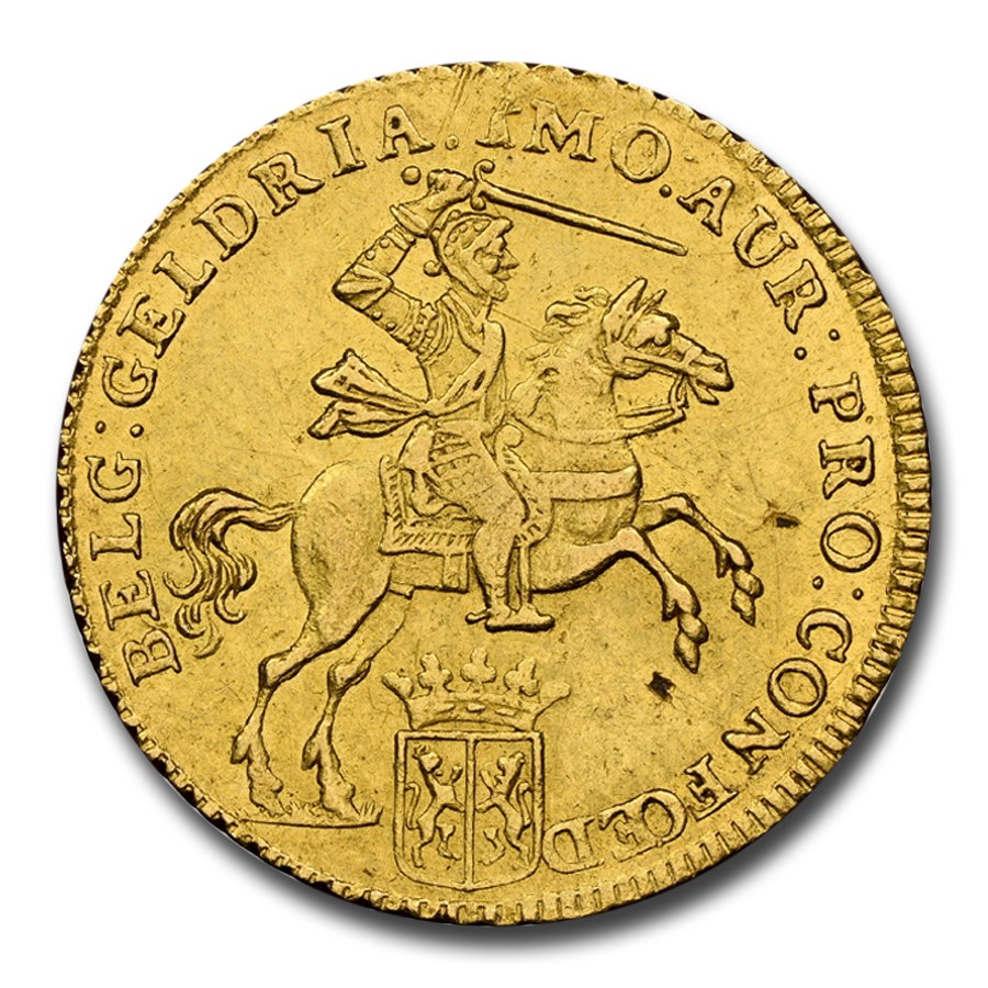 1760 Netherlands Gold 7 Gulden MS-60 NGC (Gelderland)