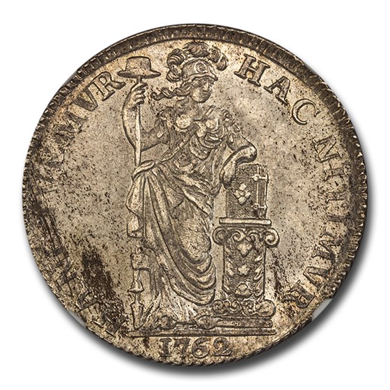 1762 Netherlands Silver Gulden MS-64+ NGC 1762 Netherlands Silver Gulden MS-64+ NGC