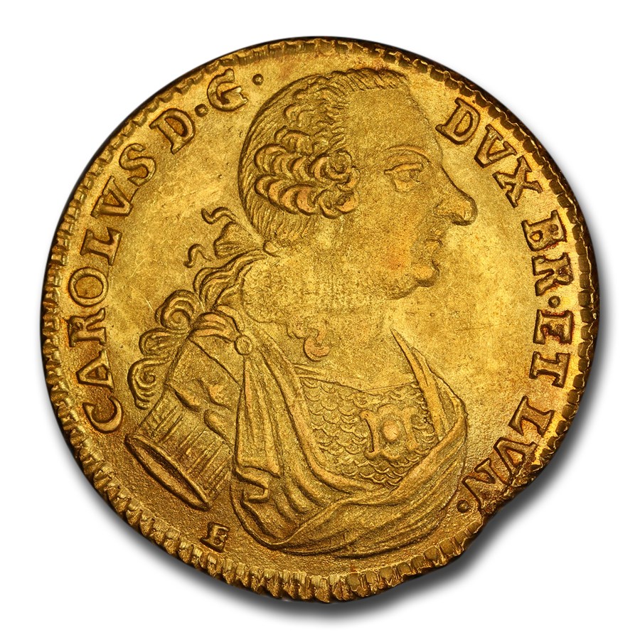 1764 Germany Gold 5 Thaler Karl I MS-63 PCGS (Bruns-Wolf)