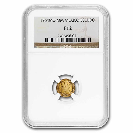 1764 Mo MM Mexico Gold Escudo Carlos III Fine-12 NGC 1764 Mo MM Mexico Gold Escudo Carlos III Fine-12 NGC