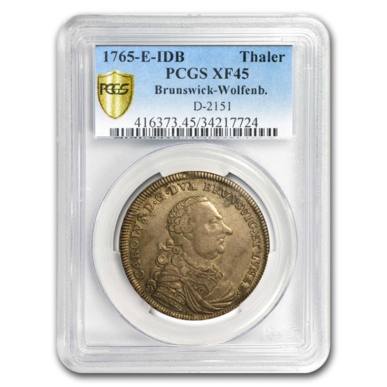 1765 Germany Brunswick-Wolfenb. Thaler XF-45 PCGS 1765 Germany Brunswick-Wolfenb. Thaler XF-45 PCGS