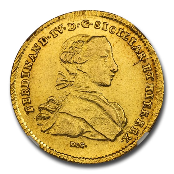 Buy 1766 Italy Naples Gold 6 Ducati Ferdinando IV MS-64+ NGC | APMEX