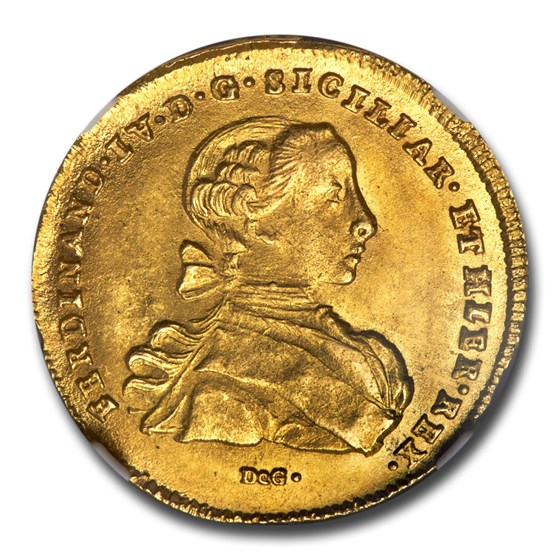 Buy 1766 Italy Naples Gold 6 Ducati Ferdinando IV MS-65 NGC | APMEX