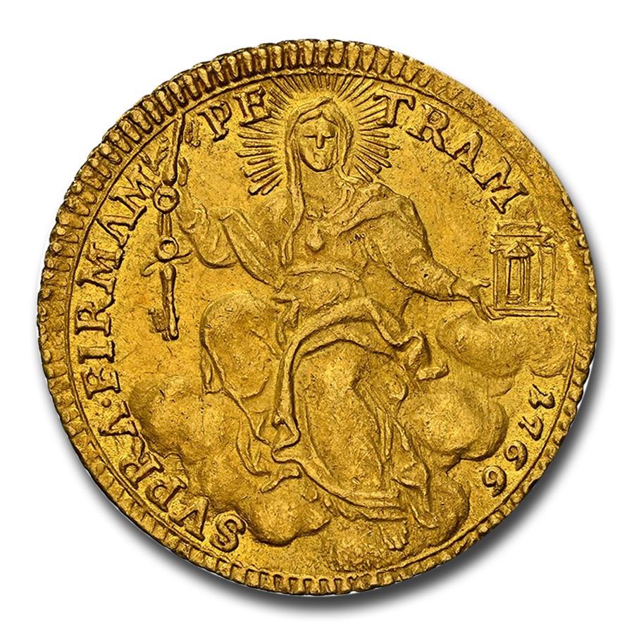 1766 Italy Papal States Gold Zecchino Clement XIII MS-62 NGC