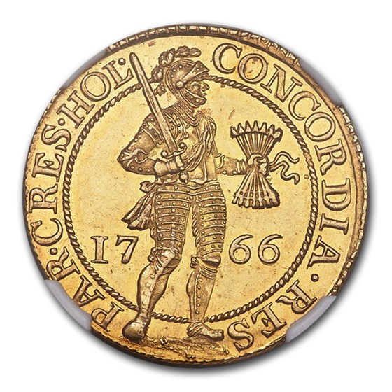 1766 Netherlands Gold 2 Ducat MS-62 NGC 1766 Netherlands Gold 2 Ducat MS-62 NGC