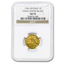 1766 Papal States AV Zecchino Pope Clement XIII AU-55 NGC 1766 Papal States AV Zecchino Pope Clement XIII AU-55 NGC