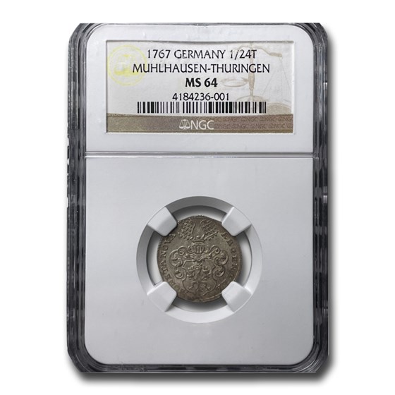 1767 Germany Silver 1/24 Thaler MS-64 NGC 1767 Germany Silver 1/24 Thaler MS-64 NGC