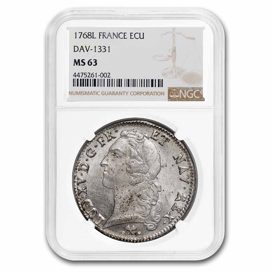 1768-L France Silver Ecu MS-63 NGC (Dav-1331)
