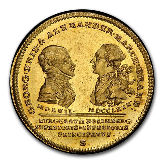 1769 German State Brandenburg-Ansbach Gold Ducat MS-63 PCGS 1769 German State Brandenburg-Ansbach Gold Ducat MS-63 PCGS