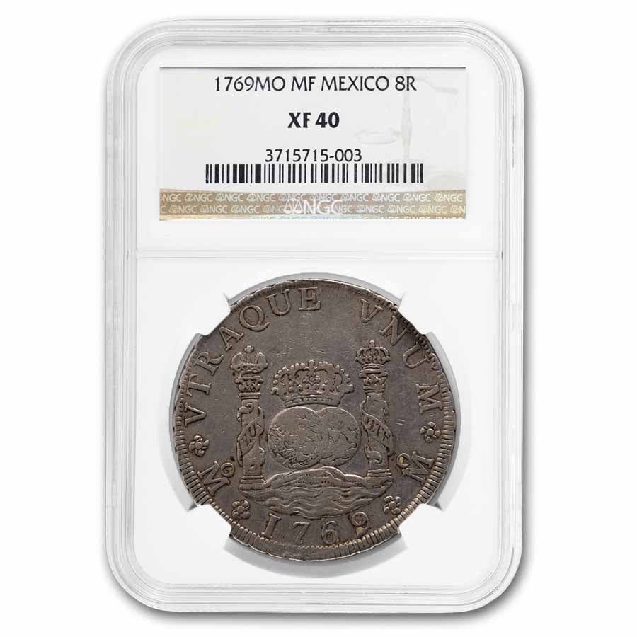 1769-Mo MF Mexico Silver 8 Reales "Pillar Dollar" XF-40 NGC
