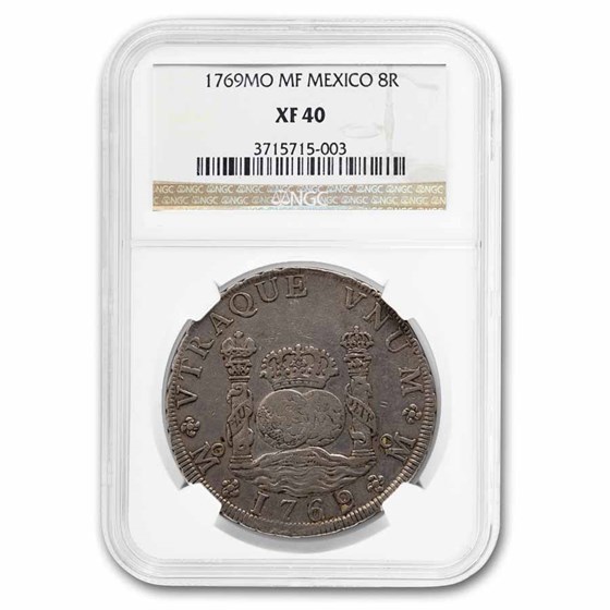 1769-Mo MF Mexico Silver 8 Reales "Pillar Dollar" XF-40 NGC