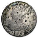 1771-1825 Spanish Empire Silver 8 Reales Bust Type (Chopmarked)