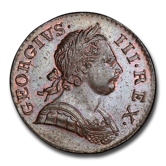 1771 Great Britain Half Penny George III MS-63 PCGS (Brown) 1771 Great Britain Half Penny George III MS-63 PCGS (Brown)