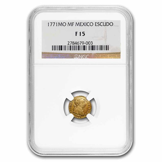1771 Mo MM Mexico Gold Escudo Carlos III Fine-15 NGC 1771 Mo MM Mexico Gold Escudo Carlos III Fine-15 NGC