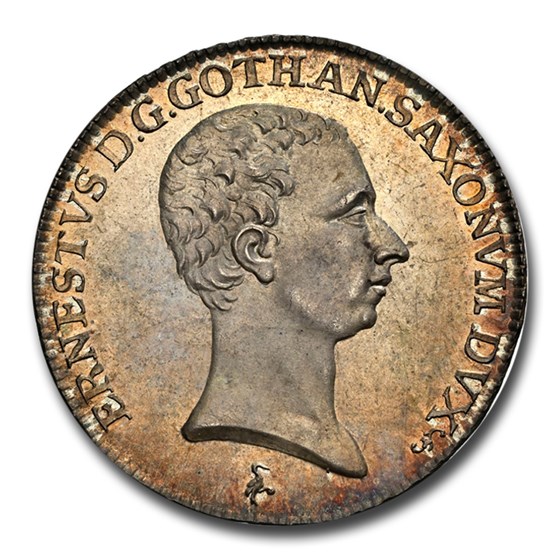 1774 Germany Silver 1/2 Thaler Ernst II MS-64+ NGC 1774 Germany Silver 1/2 Thaler Ernst II MS-64+ NGC