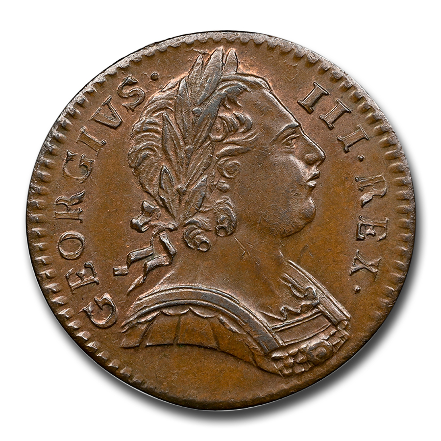 1774 Great Britain Farthing George III MS-64 NGC (Brown)