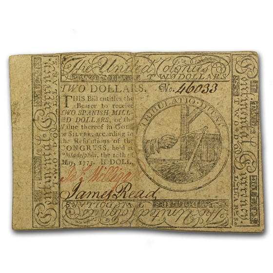 1775 $2 Continental Curr. 5/10/75 VF (Fr#CC-2) 1775 $2 Continental Curr. 5/10/75 VF (Fr#CC-2)