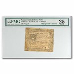 1775 4 Shillings Pennsylvania 3/25/1775 VF-25 PMG (Fr#PA-171)