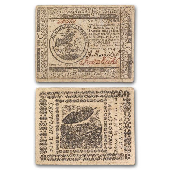 1775 $5 Continental Currency 11/29/75 XF (Fr#CC-15) 1775 $5 Continental Currency 11/29/75 XF (Fr#CC-15)