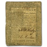 1776 18 Pence Delaware 1/1/1776 VF (Fr#DE-74)