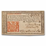 1776 18 Pence NJ 3/25/1776 CU (Fr#NJ-176)